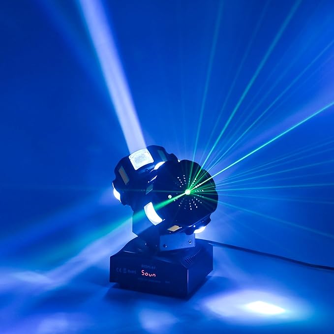 8LED Moving Head DJ Light Stage Led Lighting Pinspot Lights Uplighting Rotating Beam Lights for Events Sound Activated Light for DJ KTV Disco Party Wedding Concert Festival