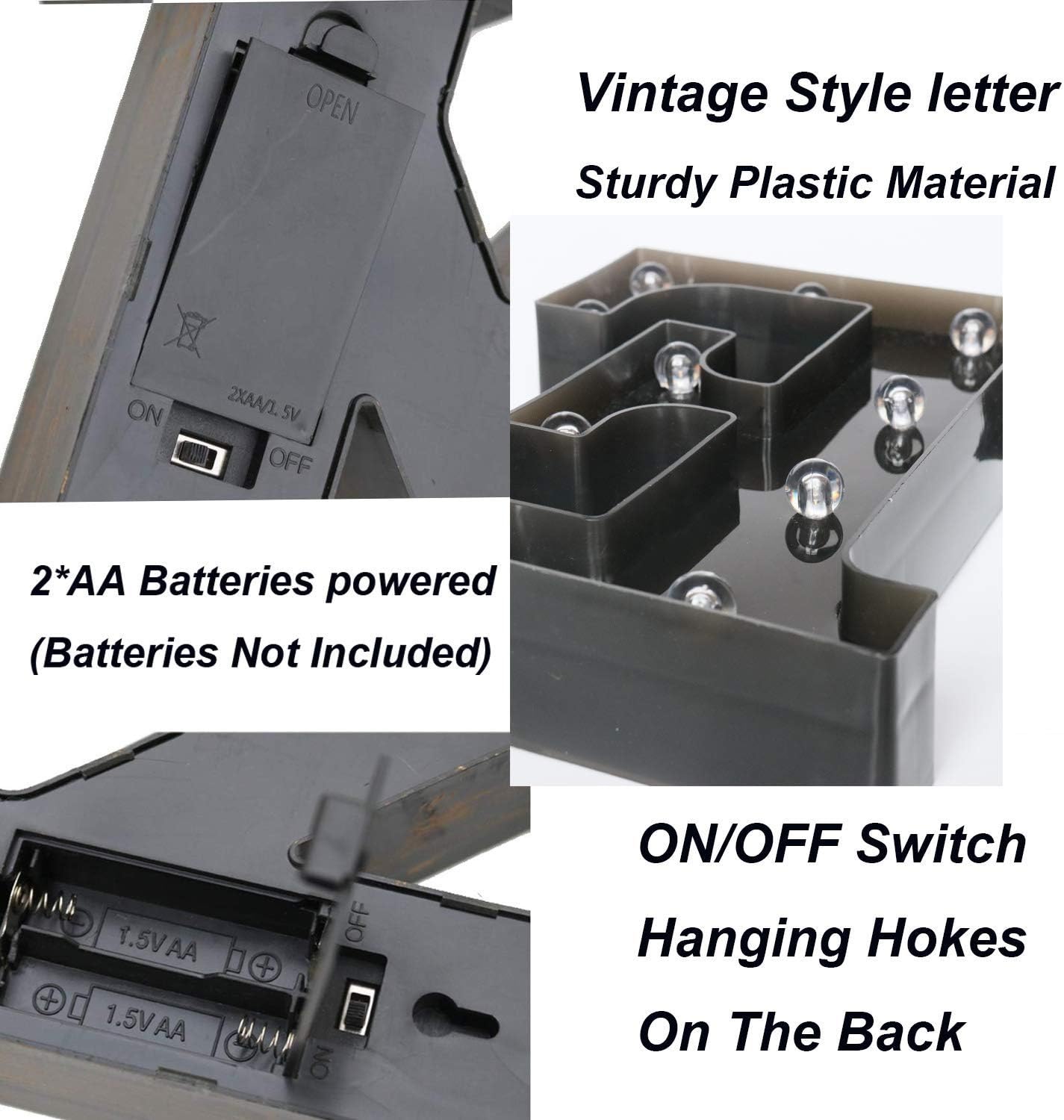 Light Up Black Alphabet Marquee Letters Sign LED Marquee Number Lights Sign for Night Light Home Bar Christmas Lamp Birthday Party Wedding Decoration P