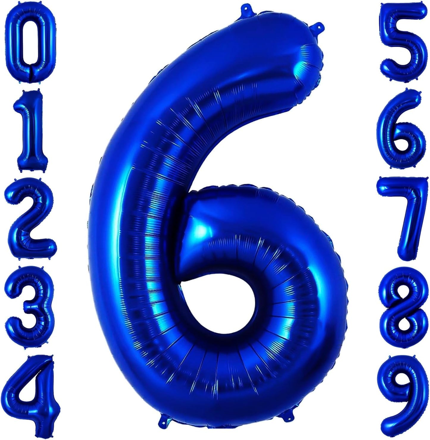 Navy Blue 6 Balloon Number,40 Inch Number 6 Balloon Big Dark Blue 6 Foil Mylar Helium Balloon for Birthday Party Decorations