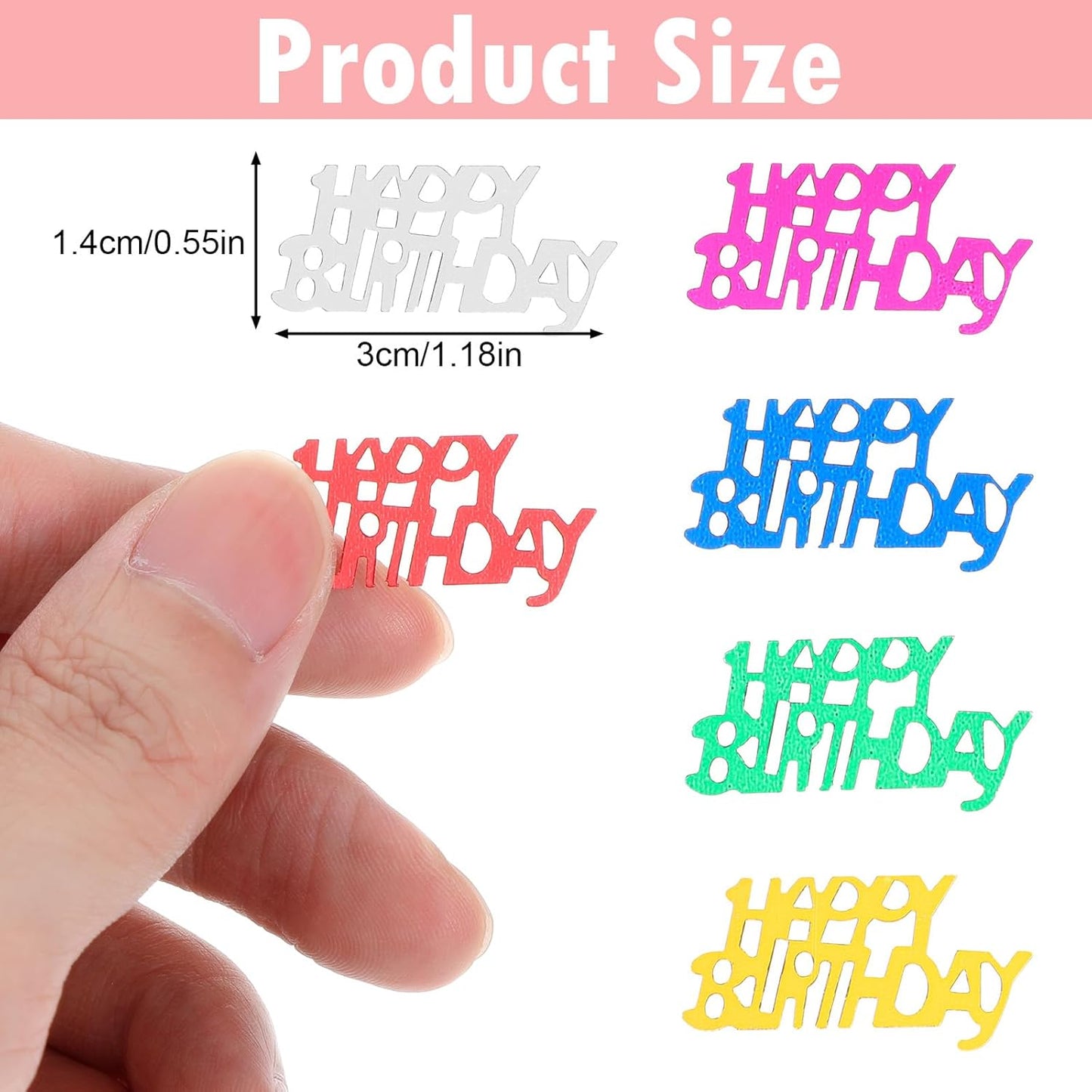 3000PCS Happy Birthday Confetti, Colorful Table Confetti, Metallic Foil Sprinkles or DIY Multicolor Birthday Sequins Metallic, Suitable for Birth day Party, Baby Shower, DIY Arts and Crafts
