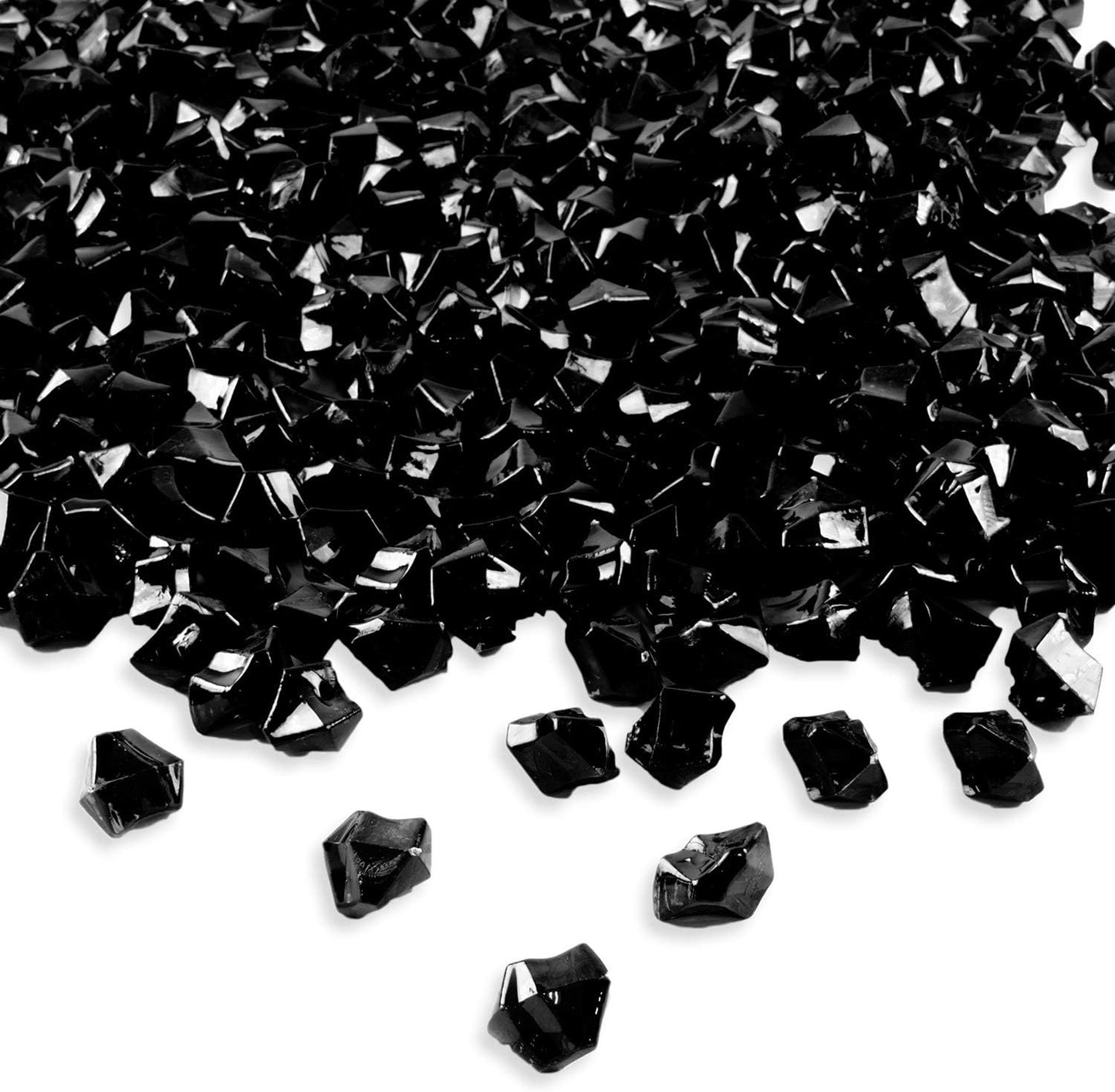 Super Z Outlet Acrylic Color Ice Rock Crystals Treasure Gems for Table Scatters, Vase Fillers, Event Decorations, Wedding, Birthday Decoration Favor (190 Pieces) (Black)