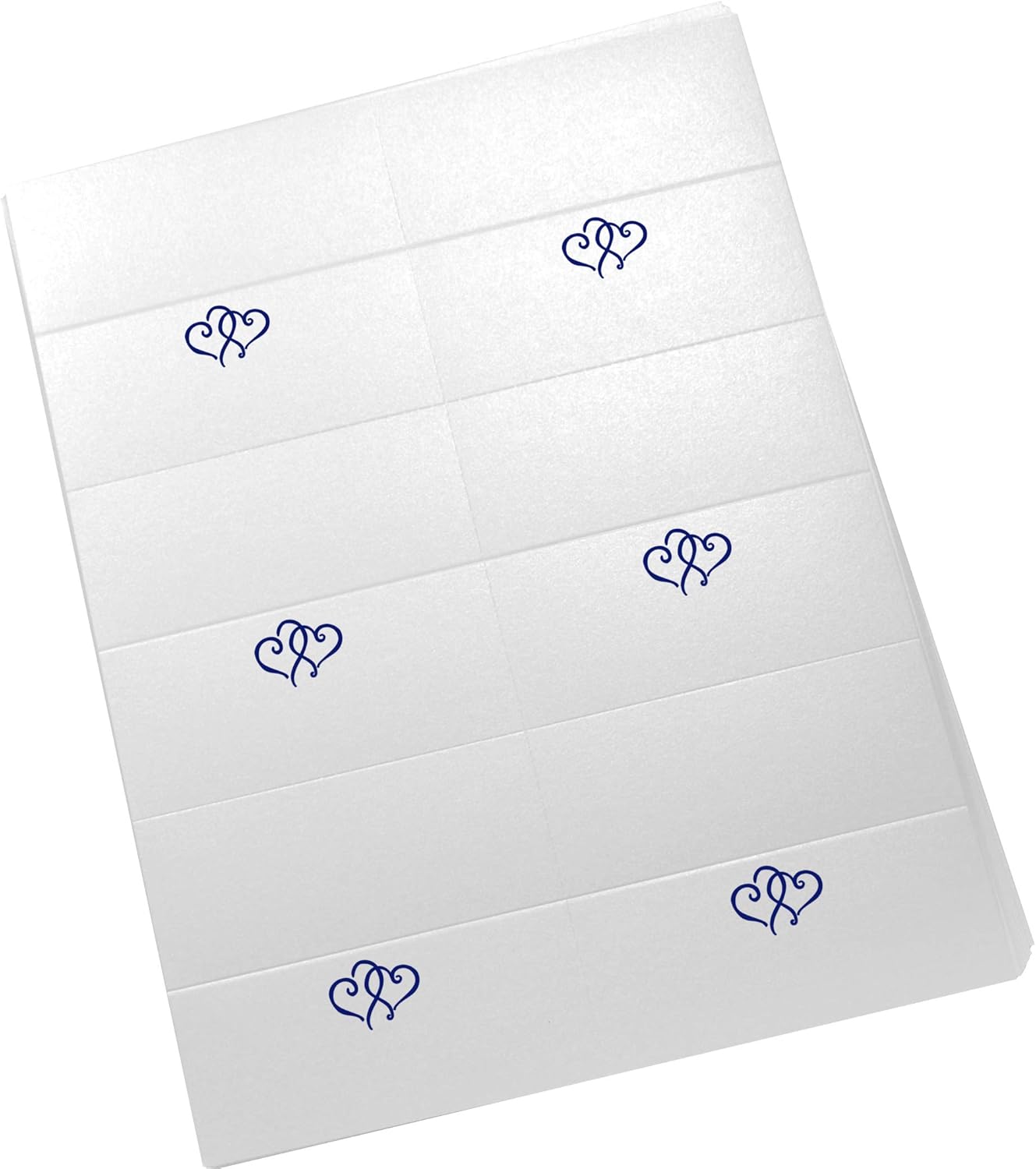 Linked Hearts Printable Place Cards, Navy (Choose Color), Set of 150 (25 Sheets), Laser & Inkjet Printers - Wedding, Party, Dinner, and Special Events - Made in the USA