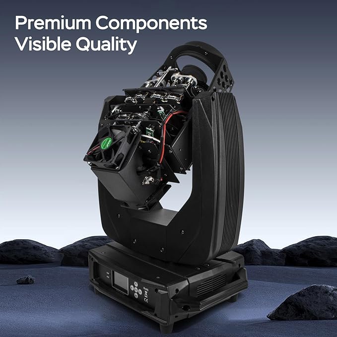 SHEHDS Moving Head Stage Lights 380W 19R Bulb (7500K) 7+5+14Gobos 14 Colors Spotlights 2 Prisms Zoom Wash Effect DMX512 Strobe for Party Disco KTV Bar Show