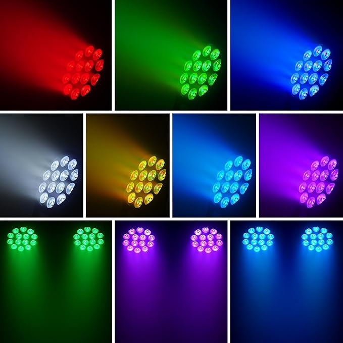 RGBW 4-in-1 Stage Lights, 80W LED Par Lights with DMX512/Remote/Sound Acitvated Control, Uplights for Events, Wedding, Parties, Dance, Stage - 4Packs