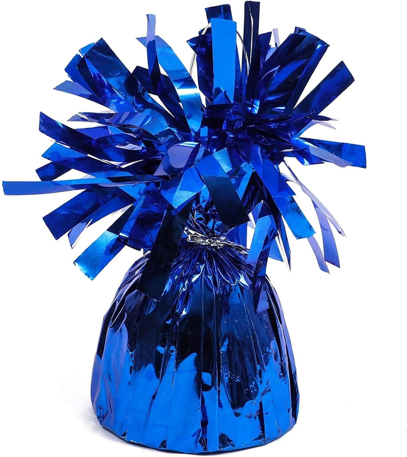 BLUE PANDA Blue Balloon Weights - 4.5 In H x 2.5 In Dia, 6 Oz, Metallic Foil, Pack of 15 - Table Weights