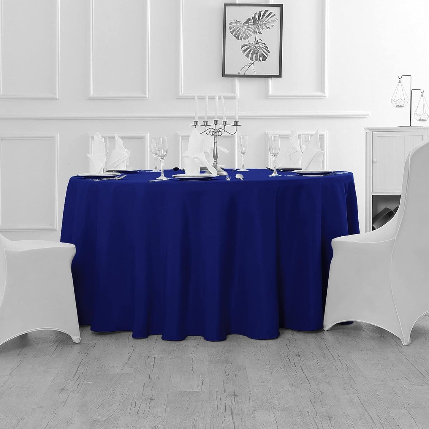 Fokitut 6 Pack Round Tablecloth, 70 Inch, Stain Resistant and Wrinkle Polyester Table Cloth, Fabric Table Cover for Kitchen Dining, Wedding, Party, Holiday Dinner-Royal Blue