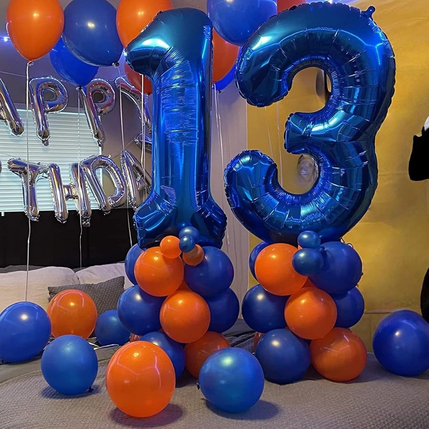 Navy Blue Number 1 Balloons, 40 In Large Dark Blue Number 1 Foil Helium Balloons for Men, Self Inflating Royal Blue Number Balloons 0-9 for Boys 1st 10th Birthday Anniversary Party Decoration