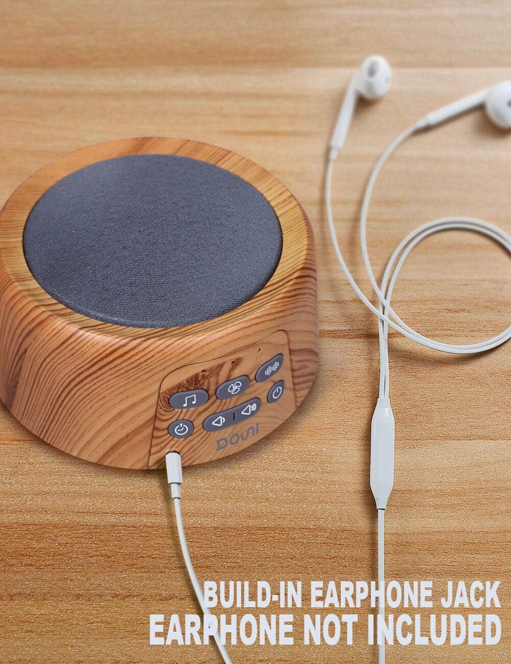 Douni Sleep Sound Machine - White Noise Machine with 24 Non-Looping Soothing Sounds for Sleeping & Relaxation, Timer Settings,Sleep Therapy for Families, Home,Office,Travel.Wood Grain.