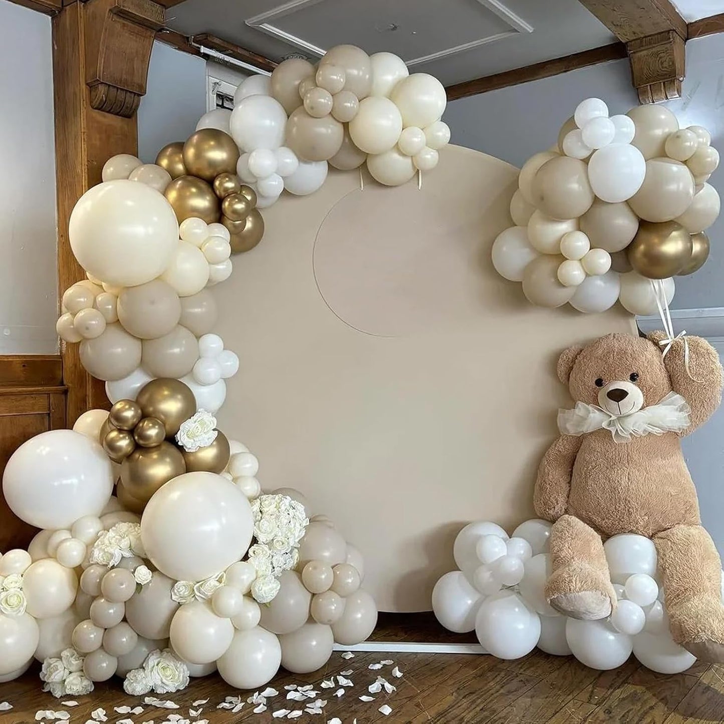 90pack Ivory Balloons Different Size 18/12/10/5 Inch Ivory White Balloon Garland Arch Kit for Graduation, Wedding, Birthday, Princess Theme, Baby Shower, Anniversary Party Decorations