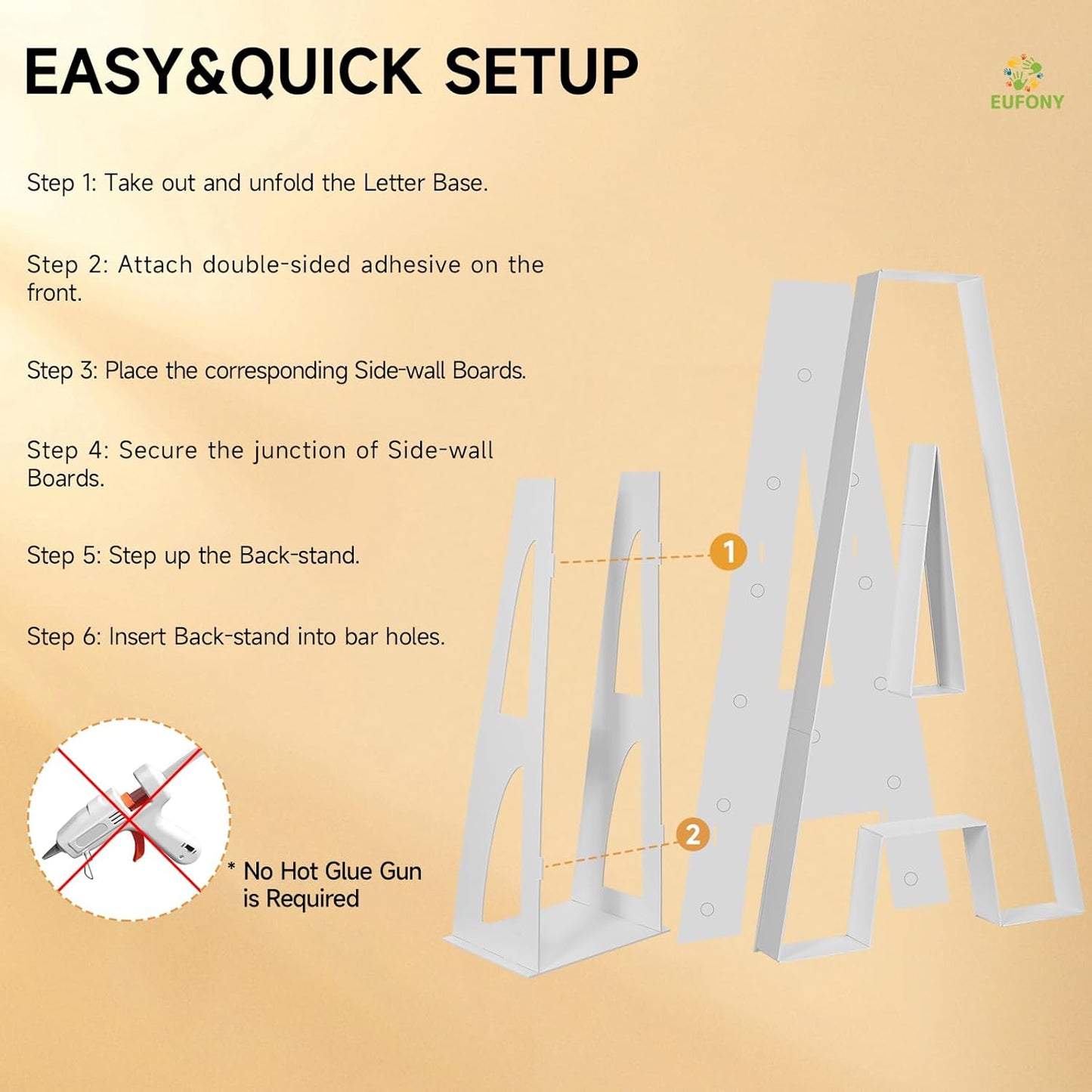 eufony Marquee Letters 4 Feet Tall, 4 FT Marquee Light Up Letters, Giant Light Up Letters 4FT for Birthday Party Baby Shower Gender Reveal Graduation Decorations, Letter F with LED Lights DIY Kit