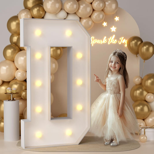 JoyMuse 4FT Marquee Light Up Letters,Large Marquee Letters 4 Feet Tall for Marry Me Proposal Decorations Big 4FT Letters with Lights for Baby Shower Party Decor, Letter D