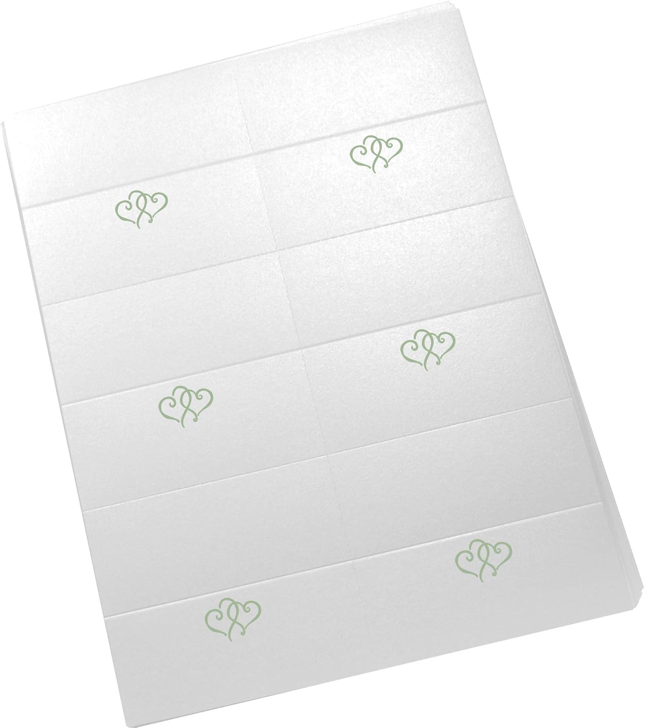 Linked Hearts Printable Place Cards, Sage (Choose Color), Set of 60 (10 Sheets), Laser & Inkjet Printers - Wedding, Party, Dinner, and Special Events - Made in the USA
