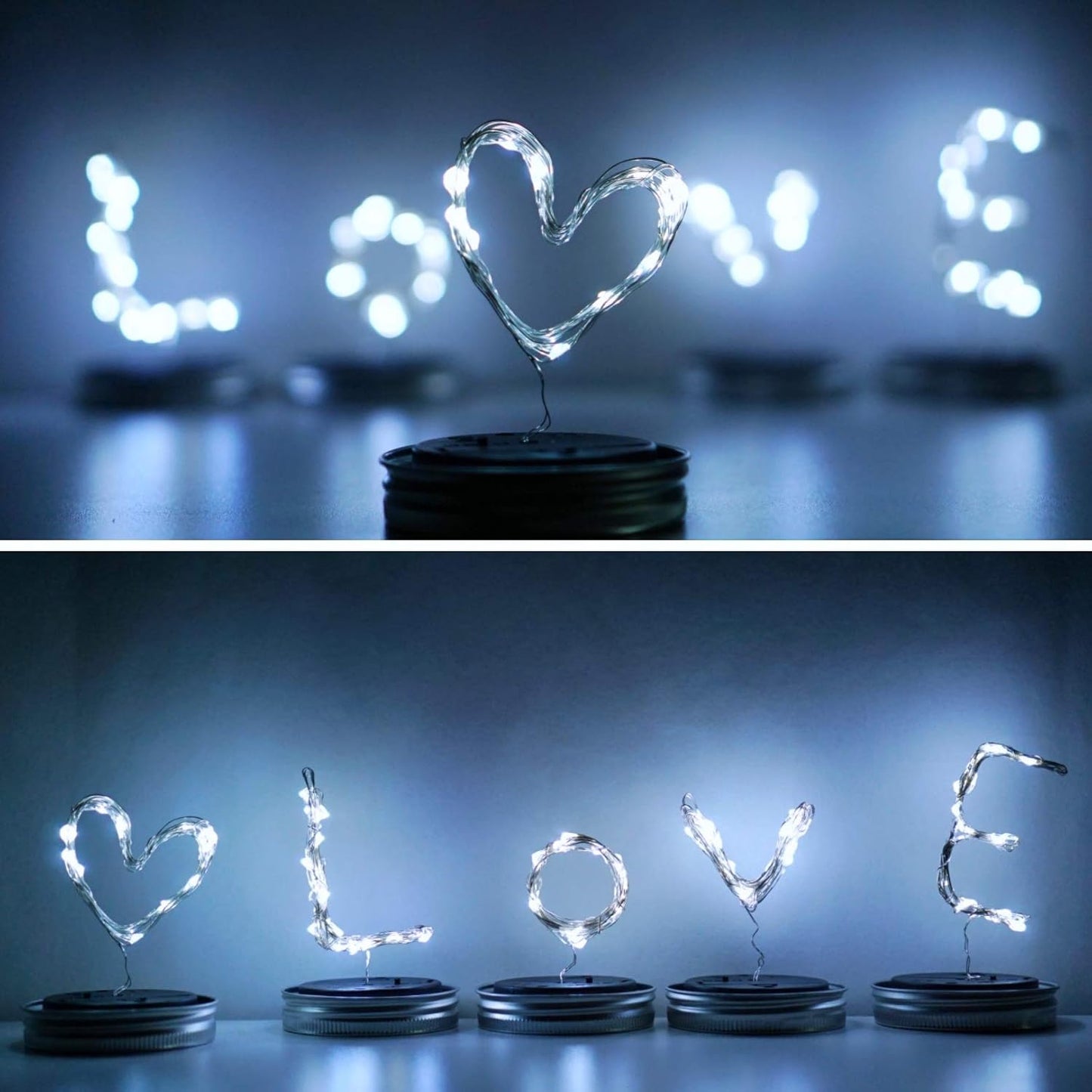 Solar Mason Jar Lights, 6 Pack 10 LED Jar Lid String Lights with 6 Hangers(No Jars), Waterproof Fairy Firefly Light for Garden, Patio, Outdoor, Yard, Lawn Decor(Cold White)