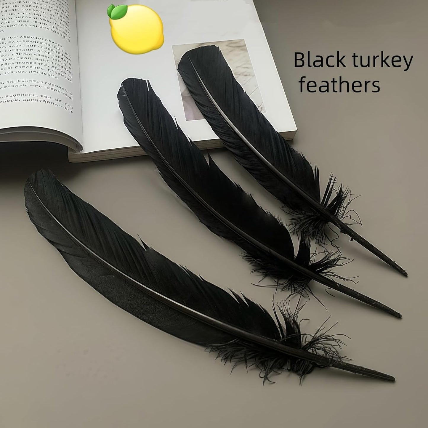 Black Turkey Feathers,22 Pcs Natural Feathers Bulk Long 10-12 inch (25-30cm),Turkish Feather for Crafts DIY Wedding Home Party Mardi Gras Decorations (Black)
