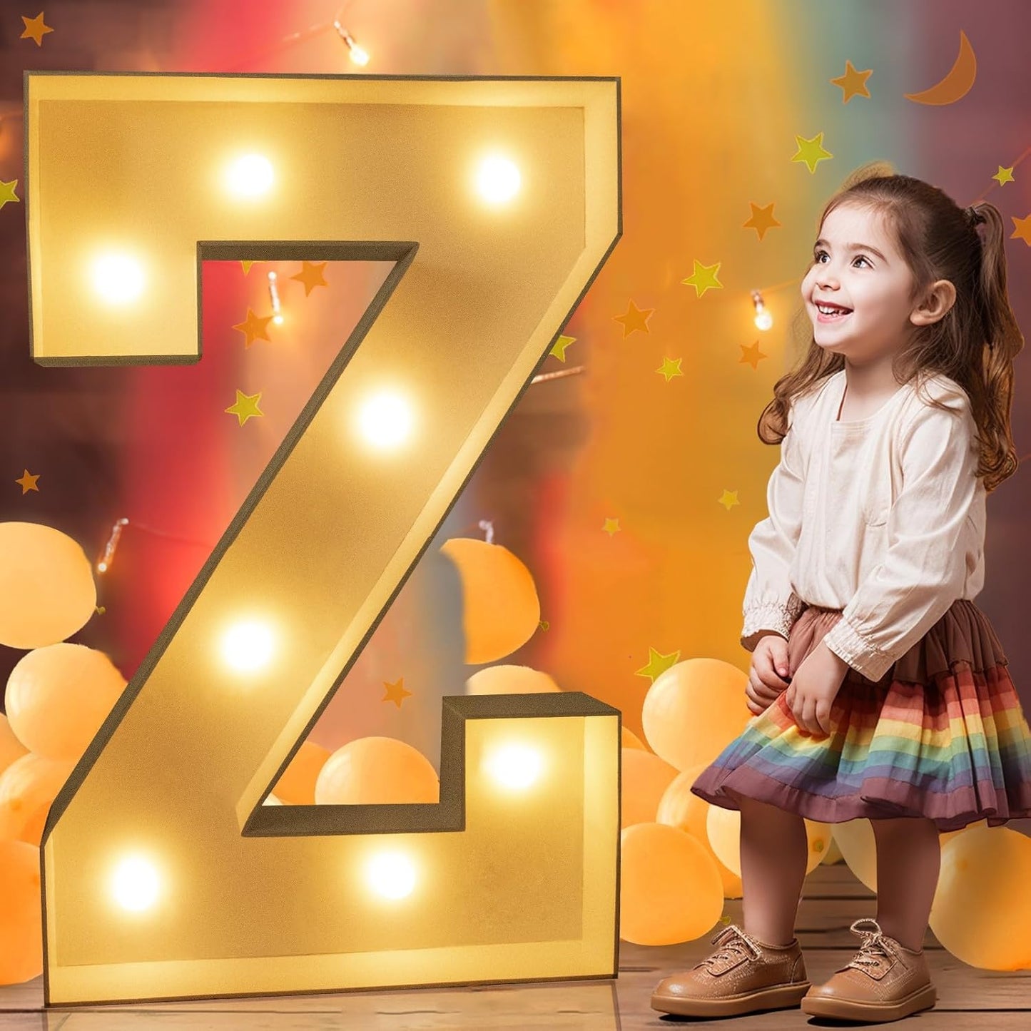 Ledido 3FT Marquee Light Up Letters, Large Light Up Letters, Marquee Letter 3 Feet Tall, Mosaic Lighted Letter for Party Decoration Baby Shower Anniversary Wedding, Z