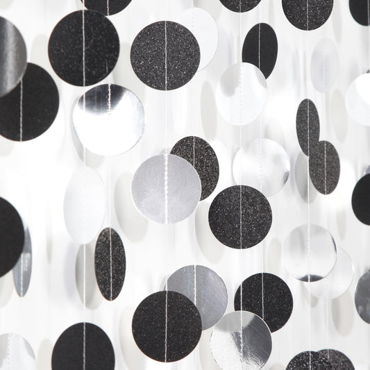 Black-Silver Birthday Graduation Party-Decorations Streamers - 52Ft Hanging Paper Garland Banner,Bachelorette Wedding Baby Bridal Shower New Years Supplies Backdrop Decor Hugtmr