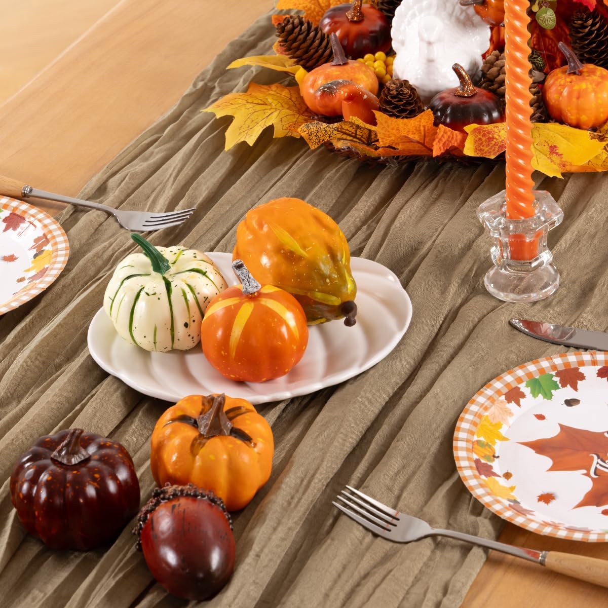 Nude Cheesecloth Table Runner 6 Pack Fall Table Runners Boho Gauze 120 Inches Coffee Cheese Cloth Fall Table Decorations for Thanksgiving Wedding Bridal Baby Shower Tea Party Decor