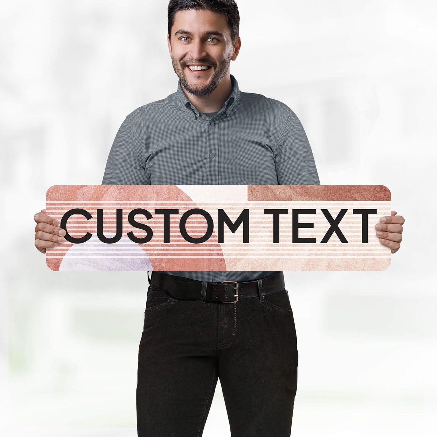 Custom Sign, Custom Street Sign, 11 Font Colors, 13 Font Styles, 4 Hole Options, 22 Sizes, 8x32 Inches, Rust Free DiBound, Fade Resistant, Made in USA by My Sign Center (Mid-Century Modern 1)