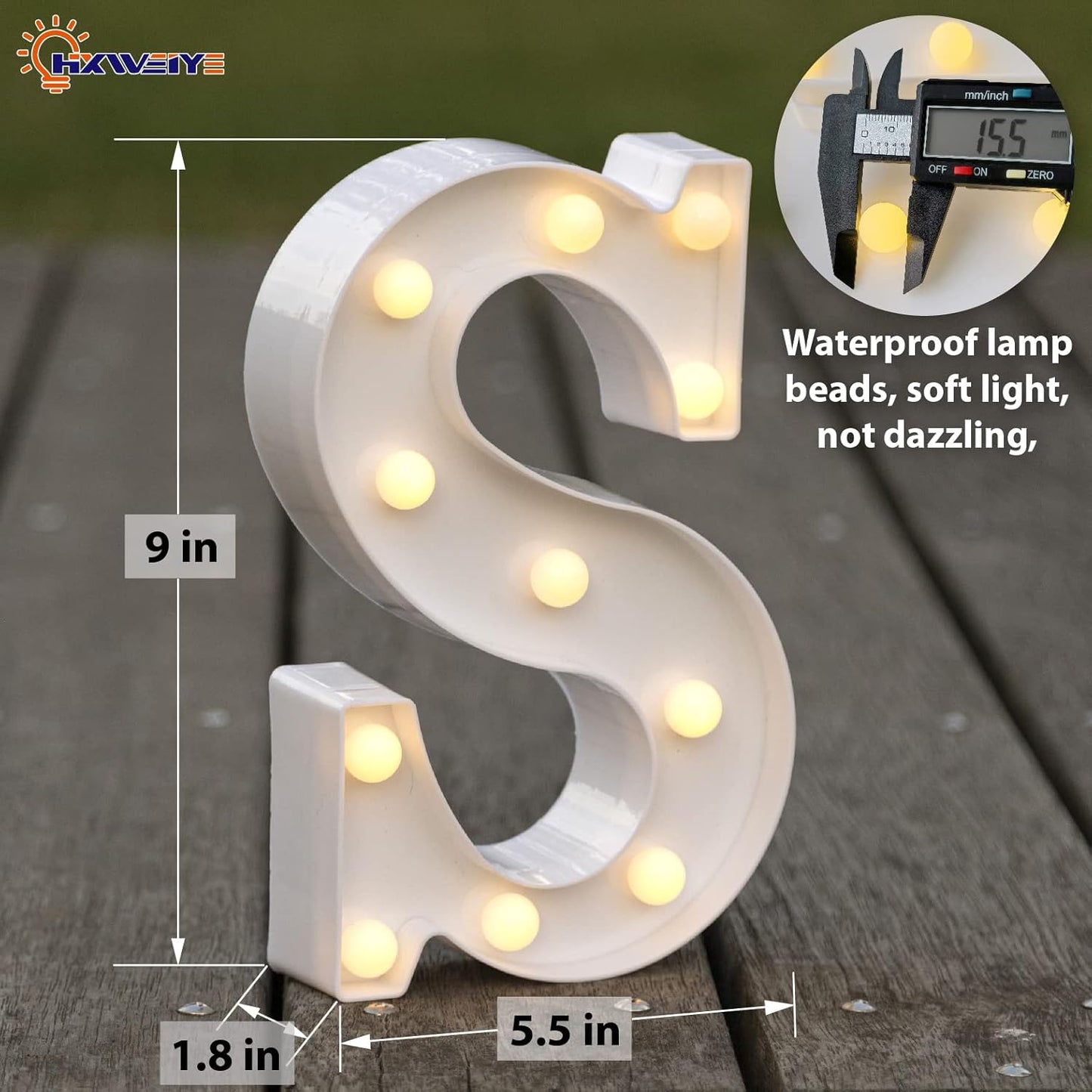 HXWEIYE Light Up Letters LED Marquee Letters Light Sign 26 Alphabet and 10 Number Lights Letter for Party Birthday Bar Battery Powered Christmas Decor Letter Lights (Warm White S)