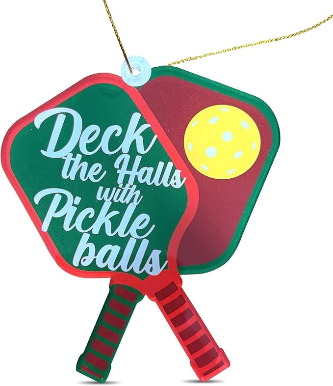 Christmas Pickleball Ornament, Pickleball Christmas Ornaments, Pickleball Gift, Pickleball Acessories Christmas, Ornaments for Christmas Tree Hanging