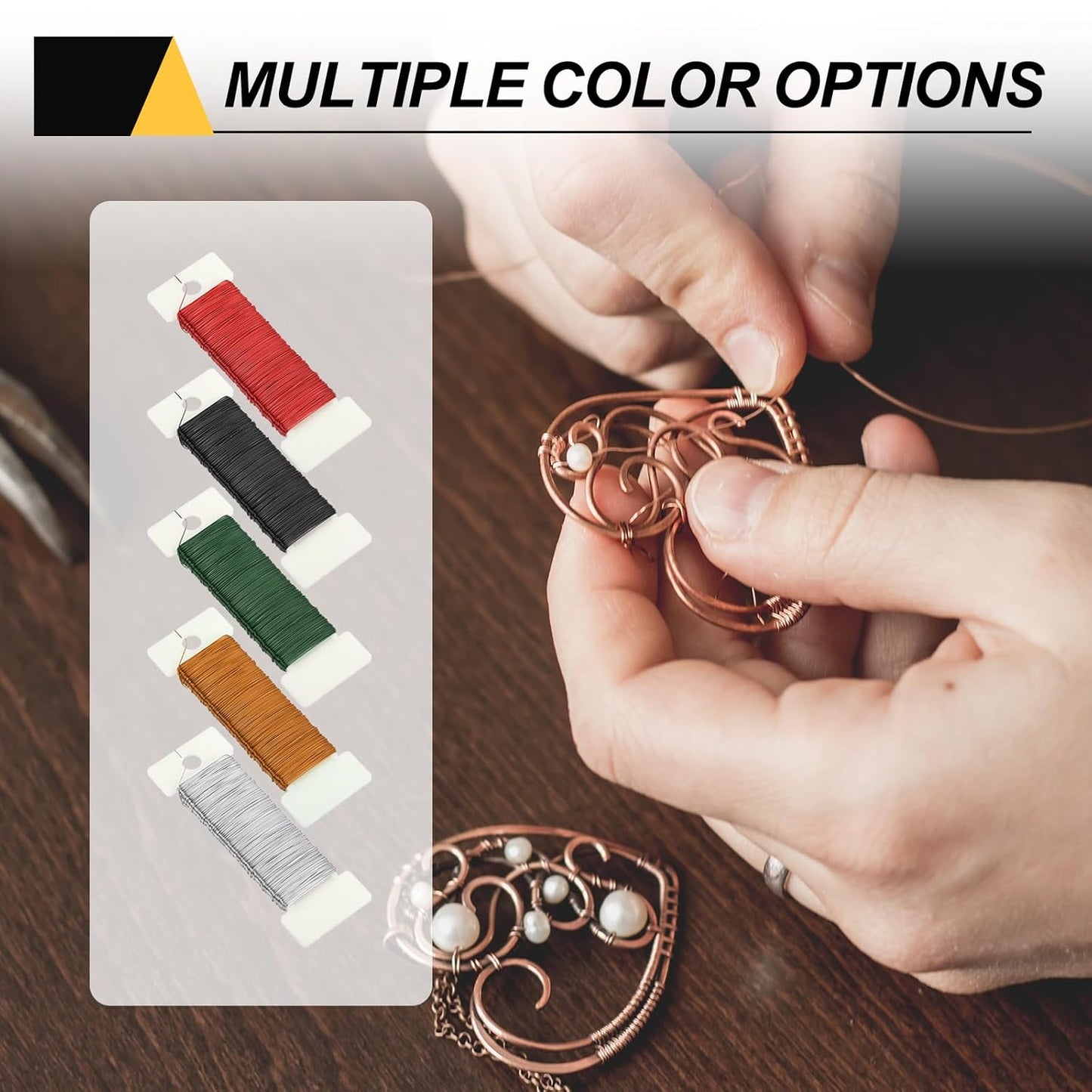 MECCANIXITY 190 Yards/575 Feet Metal Floral Wire 21 Gauge Gold Tone Flexible Paddle Thin Floral Wires for Craft, Christmas Wreath, Flower Arrangement, Wedding, Total 5 Roll