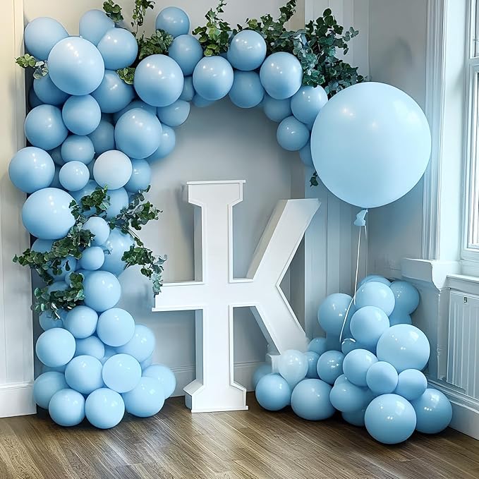 Llight Blue Latex Balloons, 100pcs 12inches Round Helium Light Blue Balloons for Birthday Baby Shower Wedding Birthday Party Decorations