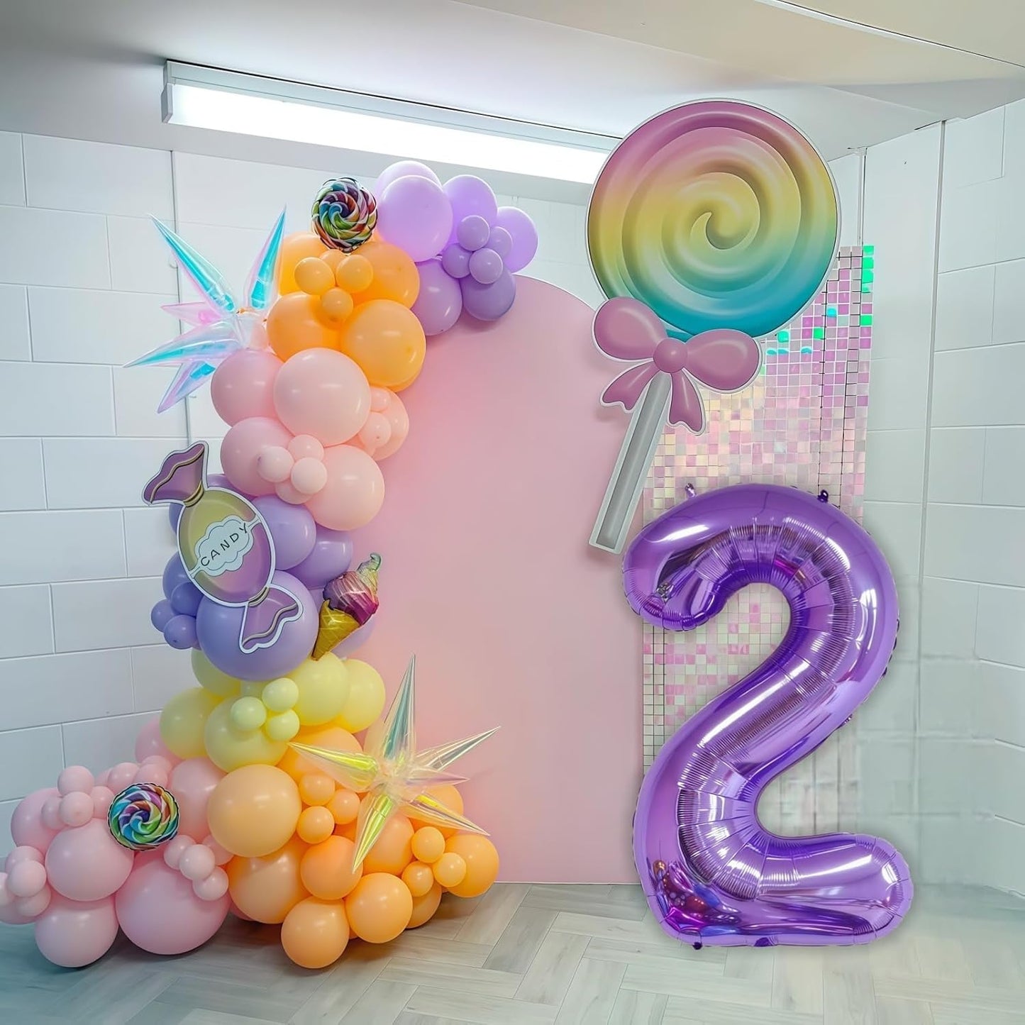 Purple 4 Balloon Number,40 Inch Number 4 Balloon Big Purple 4 Foil Mylar Helium Balloon for Birthday Party Decorations