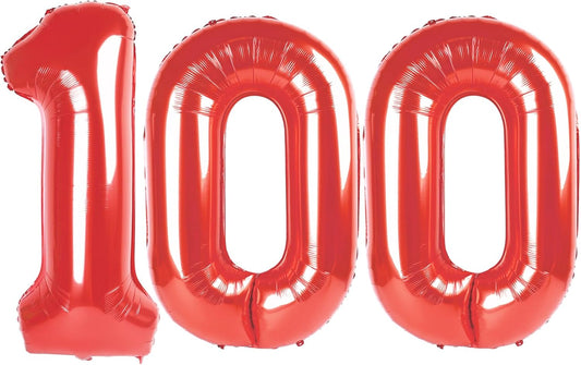 Red 100 Number Balloon