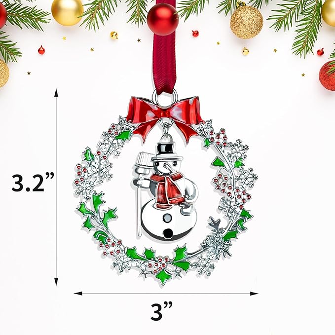 Christmas Ornament 2025 Silver Christmas Snowman Ornament Funny Holiday Xmas Keepsake Tree Hanging Decor Christmas Decorative Xmas Gifts for Family Friends