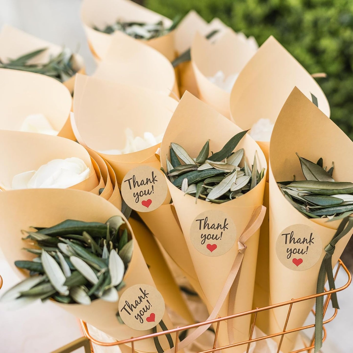 PATIKIL Dried Flower Confetti Cones, 30Pcs Paper Tapers Cone Holder with Dried Rose Petals / Sticker for Wedding Party Engagement Birthday DIY Decoration, Purple