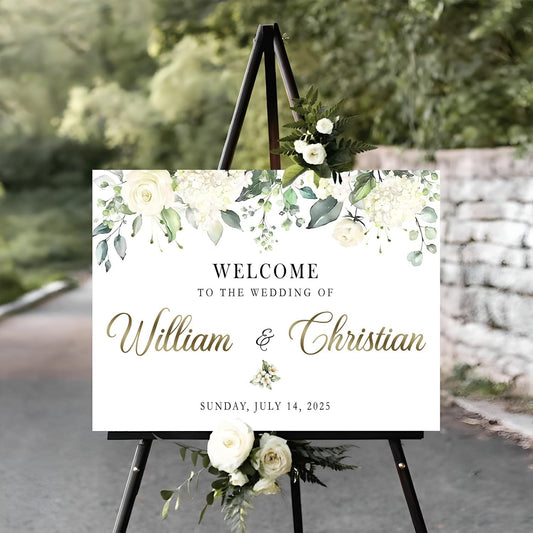 Welcome To Our Wedding Sign, Custom Wedding Welcome Sign, Easel Stand For Wedding Sign, Engagement Yard Sign, Rustic Wedding Decorations For Ceremony