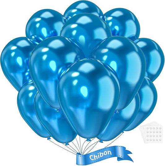 Metallic Blue Latex Balloons, 150pcs 5 inches Round Helium Metallic Blue Balloons for Birthday Baby Shower Wedding Gender Reveal Birthday Party Decorations