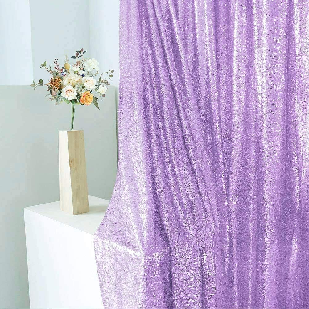 Eternal Beauty Lavender Sequin Backdrop, 20x10 Ft Glitter Background Curtains for Shimmer Photography Party Wedding Birthday Back Drop Decor
