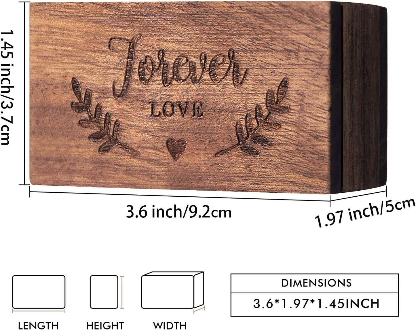 AW BRIDAL Ring Bearer Box Wedding Ring Box Walnut Wood Ring Organizer for Jewelry Wedding Engagement Gift for Couple Proposal