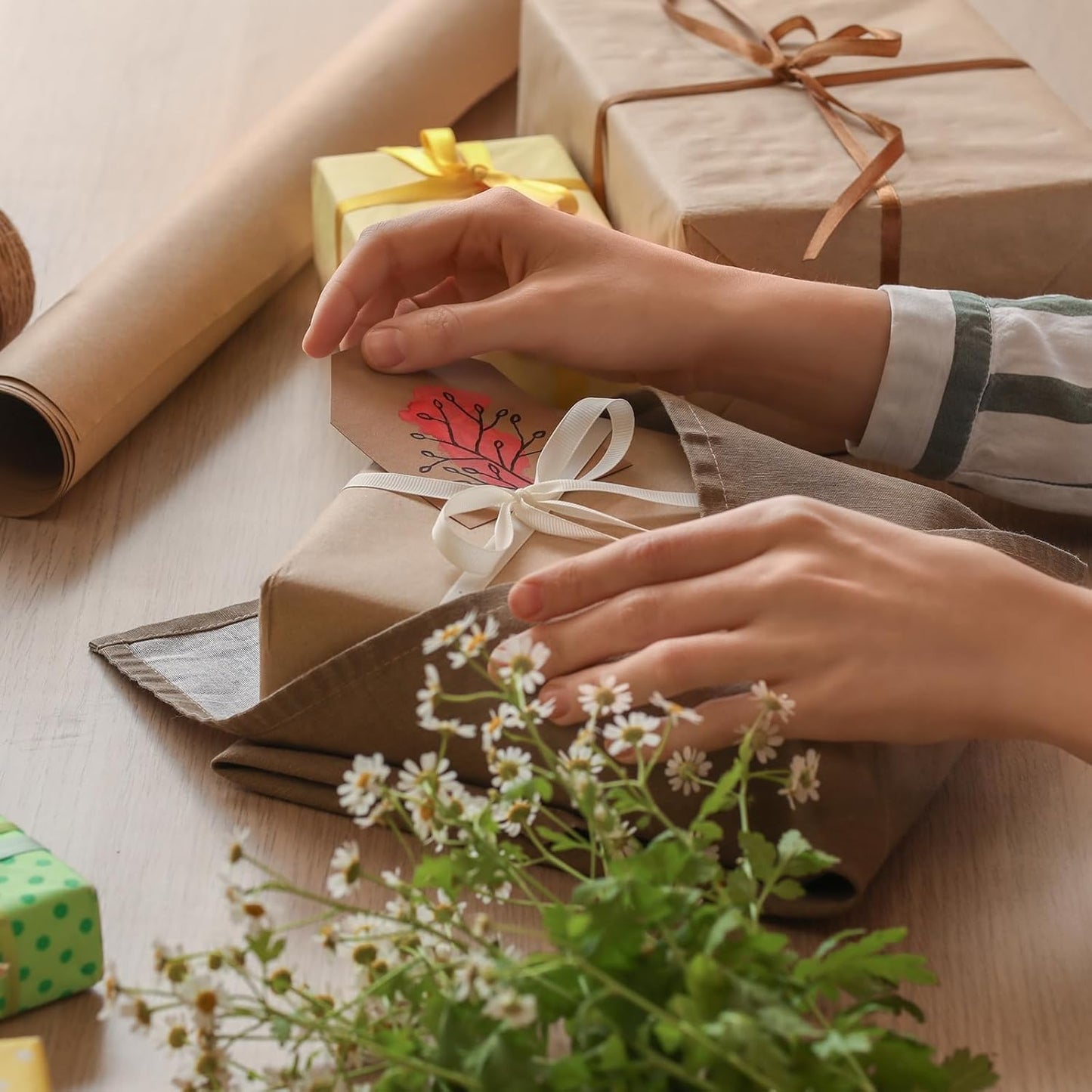 uxcell 164 Feet Floral Wire, 1mm Vine Bind Wire for DIY Crafts Flower Bouquet Christmas Wreaths Light Yellow