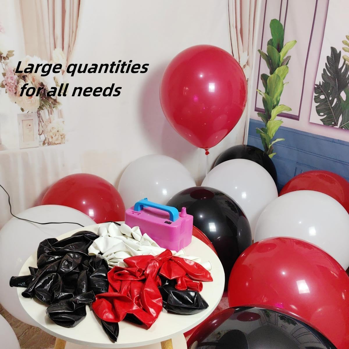 90 Pack 18 inch Red Black White Balloons 30 of each of the 3 colors Red White Black Latex Party big Balloon Bulk for Various Party Events Decorations