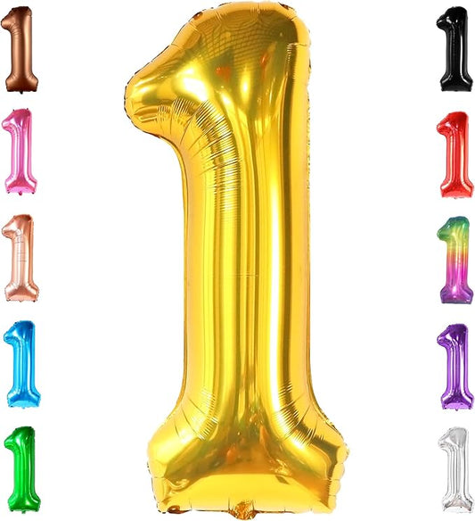 KatchOn, Gold Number 1 Balloons For First Birthday - 40 Inch | Number 1 Balloons for 1st Birthday | 1 Balloons for 1st Decorations | Gold One Balloon For Happy Anniversary Decorations