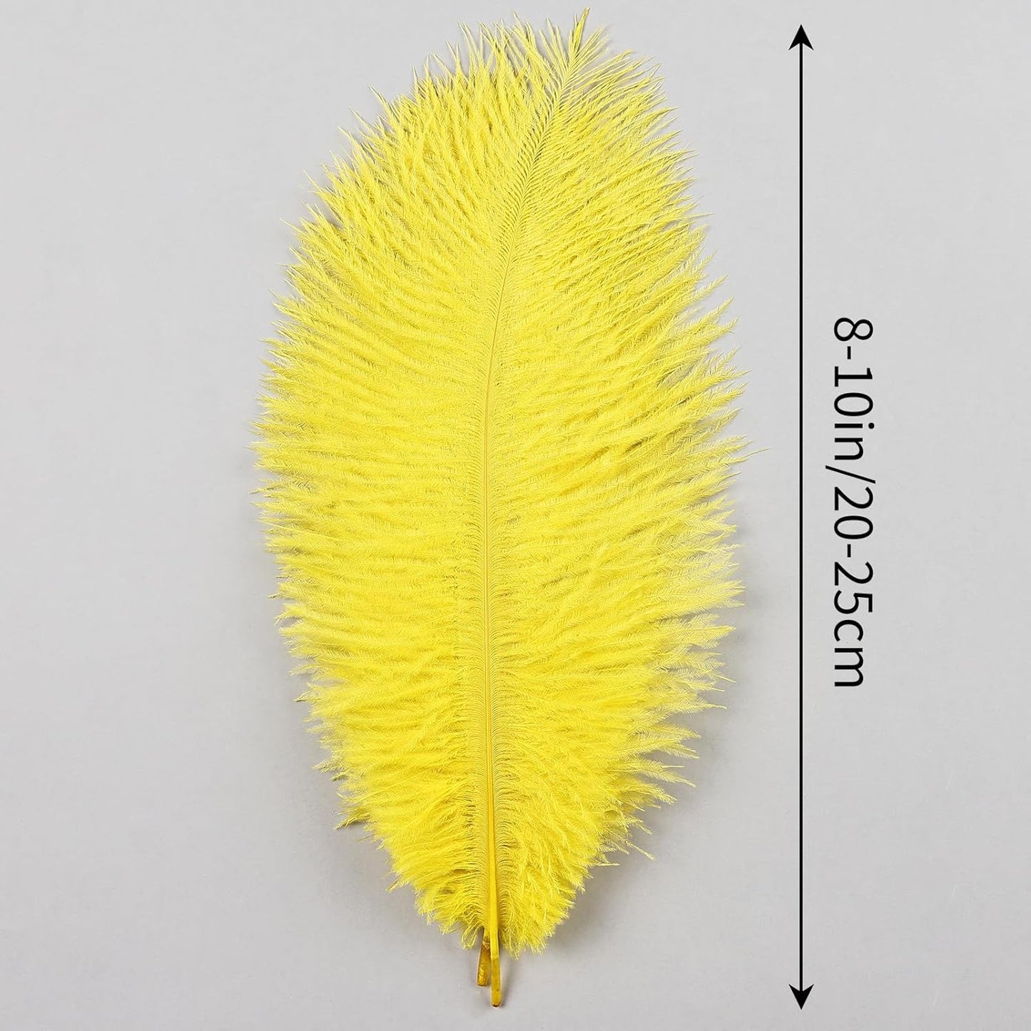 THARAHT Yellow Ostrich Feathers 24pcs Natural Bulk 8-10Inch 20cm-25cm for Crafts Wedding Party Centerpieces Halloween and Home Decoration Feathers