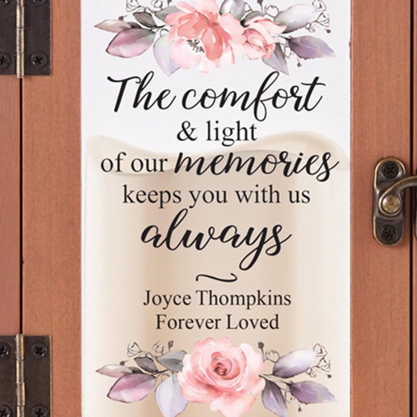 Let's Make Memories Personalized Memorial Lantern - Sympathy - Condolences - in Memory - LED Candle - Automatic Timer - Wood/Metal - Comfort & Light