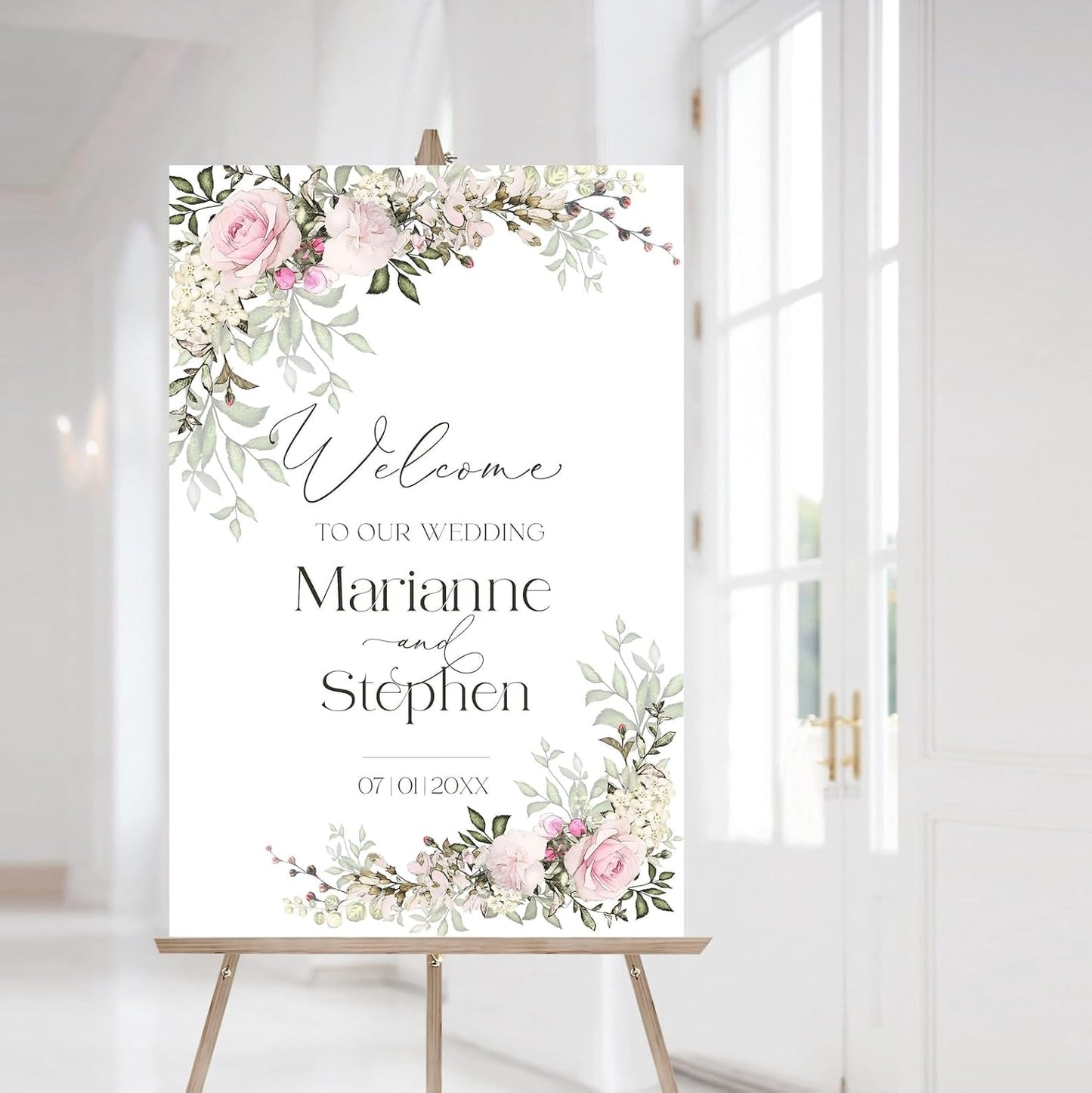Personalized Wedding Welcome Sign, Flowers Wedding Welcome Sign, Wedding Welcome Sign, Custom Wedding Sign, Welcome To Our Wedding Sign, Flowers Wedding Board, Wedding Decorations Signs # 20
