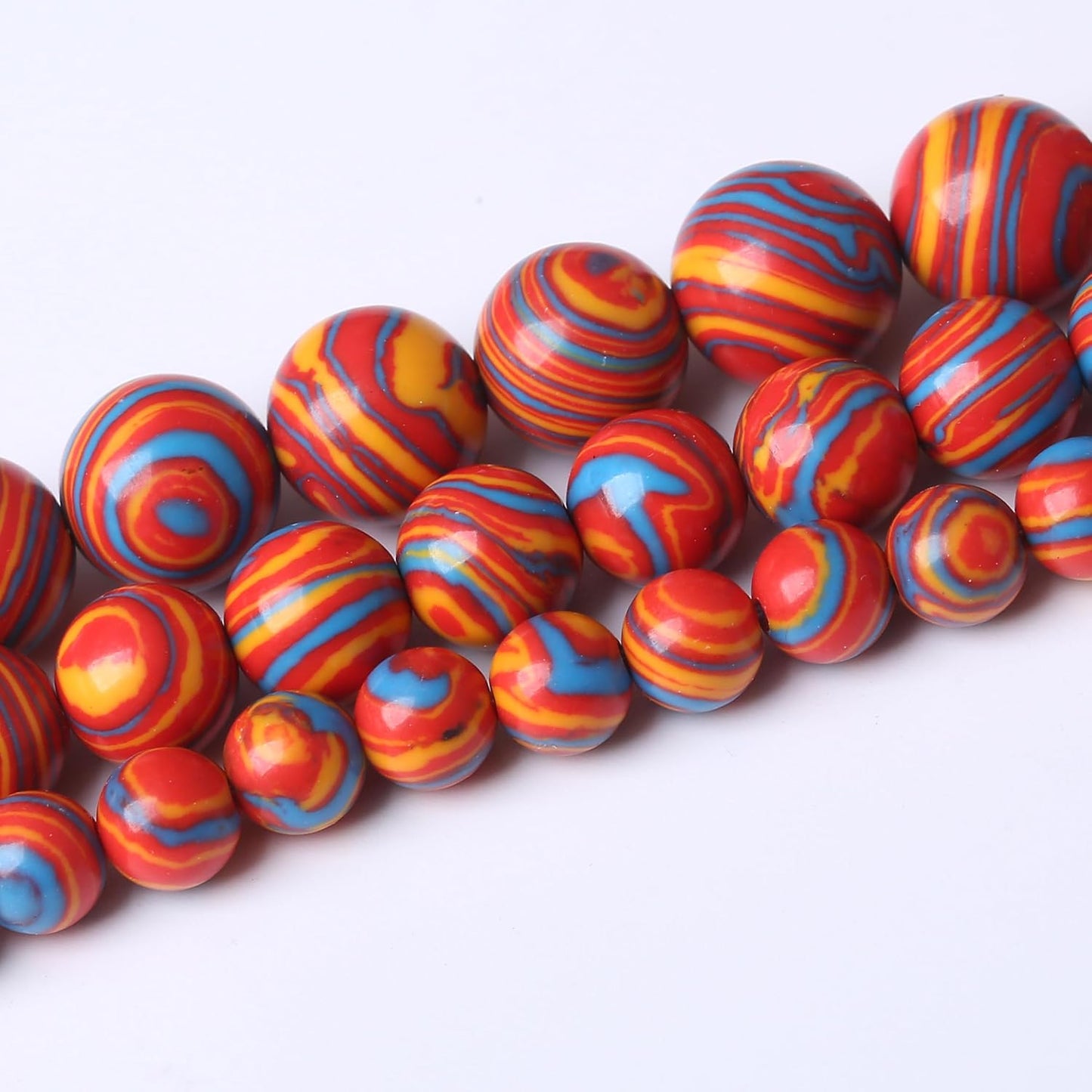 Red Yellow Blue Peacock Turquoise Stone Beads Gemstone Round Crystal Energy Jade Beads Stone Beads for Jewelry Making DIY Bracelet Necklace Jewelry Making 1 Strand 15.5inch 35PCS 10MM