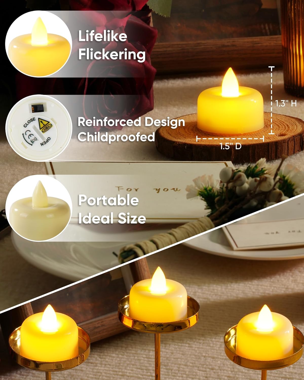 Amagic 24 Pack Remote Candles, Tea Lights with Timer, 400+Hours Flickering Flameless Battery Operated LED TeaLights Candles with Remote, for Table Centerpieces, Home Decor, Wedding, Party (Ivory)