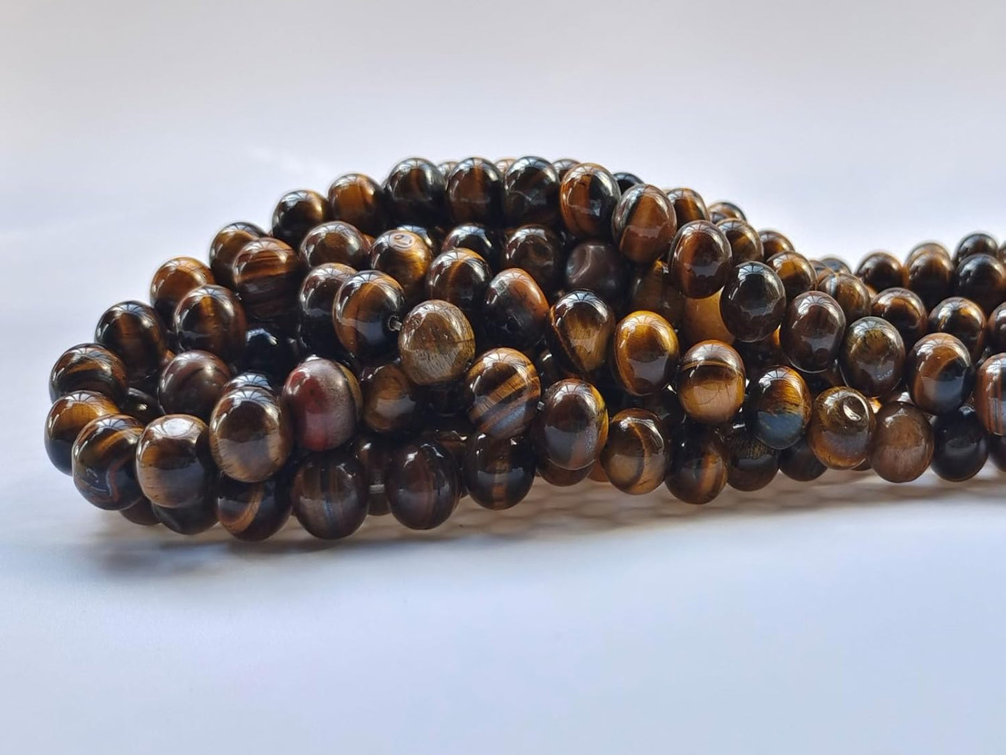 Stone Beads 8mm 100pcs Yellow Tiger Eye Beads Round Loose Gemstones Beads for Bracelet Necklace Jewelry Making (8mm, 60814 Yellow Tiger Eye)