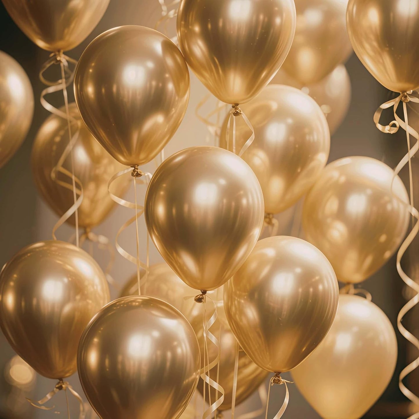 300 Pcs Gold Metallic Chrome Balloons 12 inch Gold Helium Party Balloon for Wedding Baby Shower Christmas Birthday Party Decoration