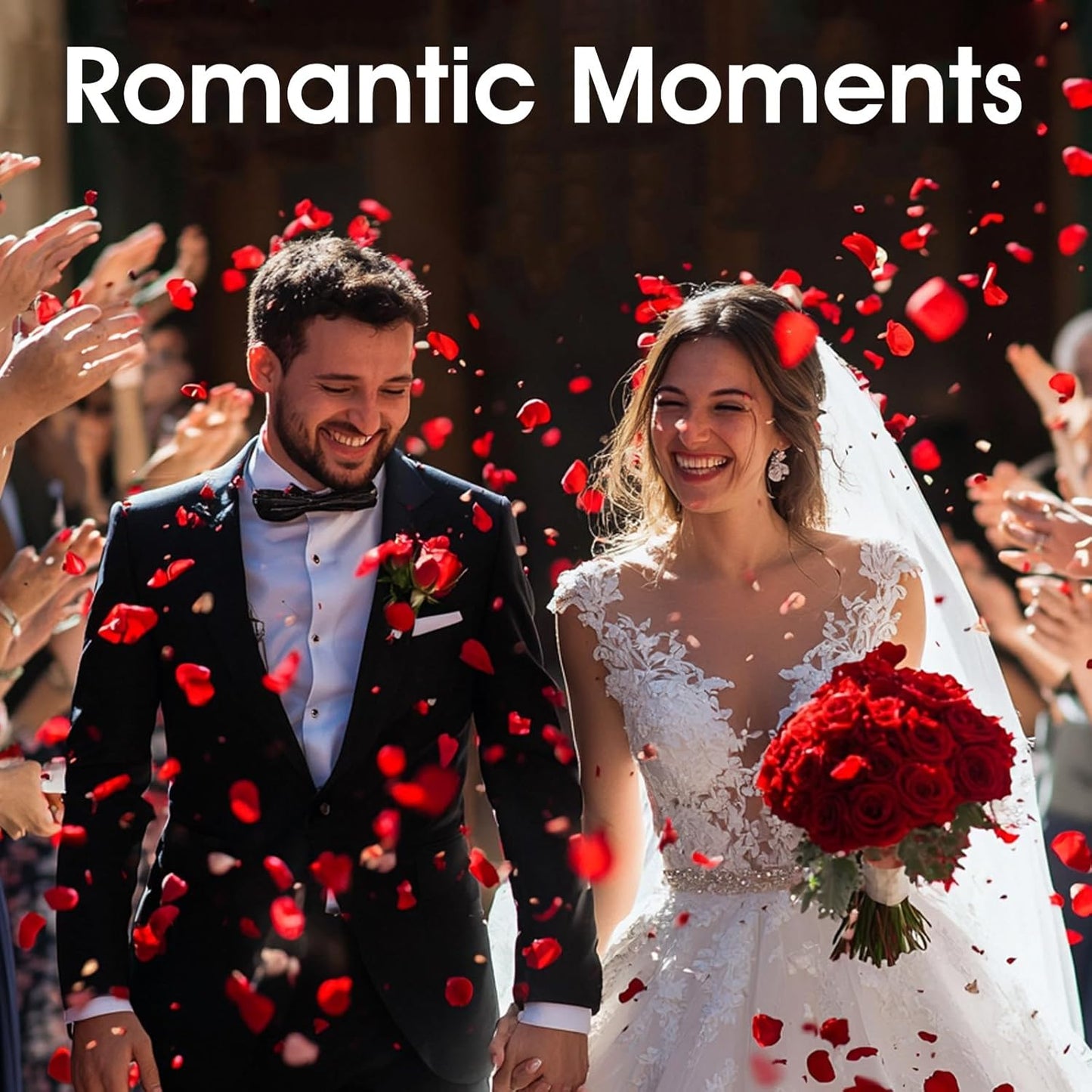 340 PCS Real Red Rose Petals, 3.17oz Dried Flower Confetti Petals for Wedding Flower Girl to Throw at Wedding Party, Romantic Night Bridal Shower Valentine's Day Decor