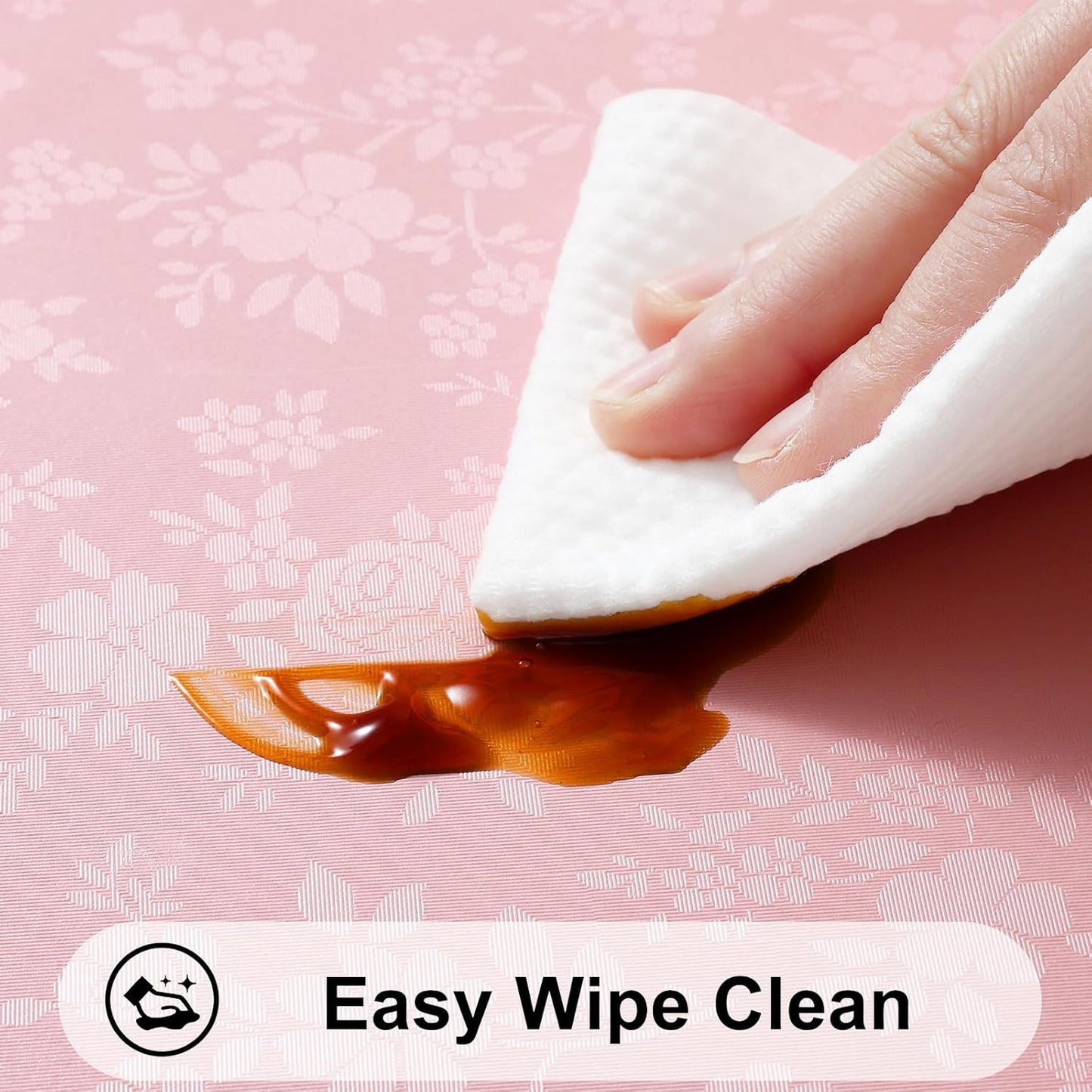 Smiry Rectangle Table Cloth, Waterproof Heavy Duty Vinyl Tablecloths, Wipeable Washable Table Cover for Kitchen and Dining Room (Pink, 52" X 70")