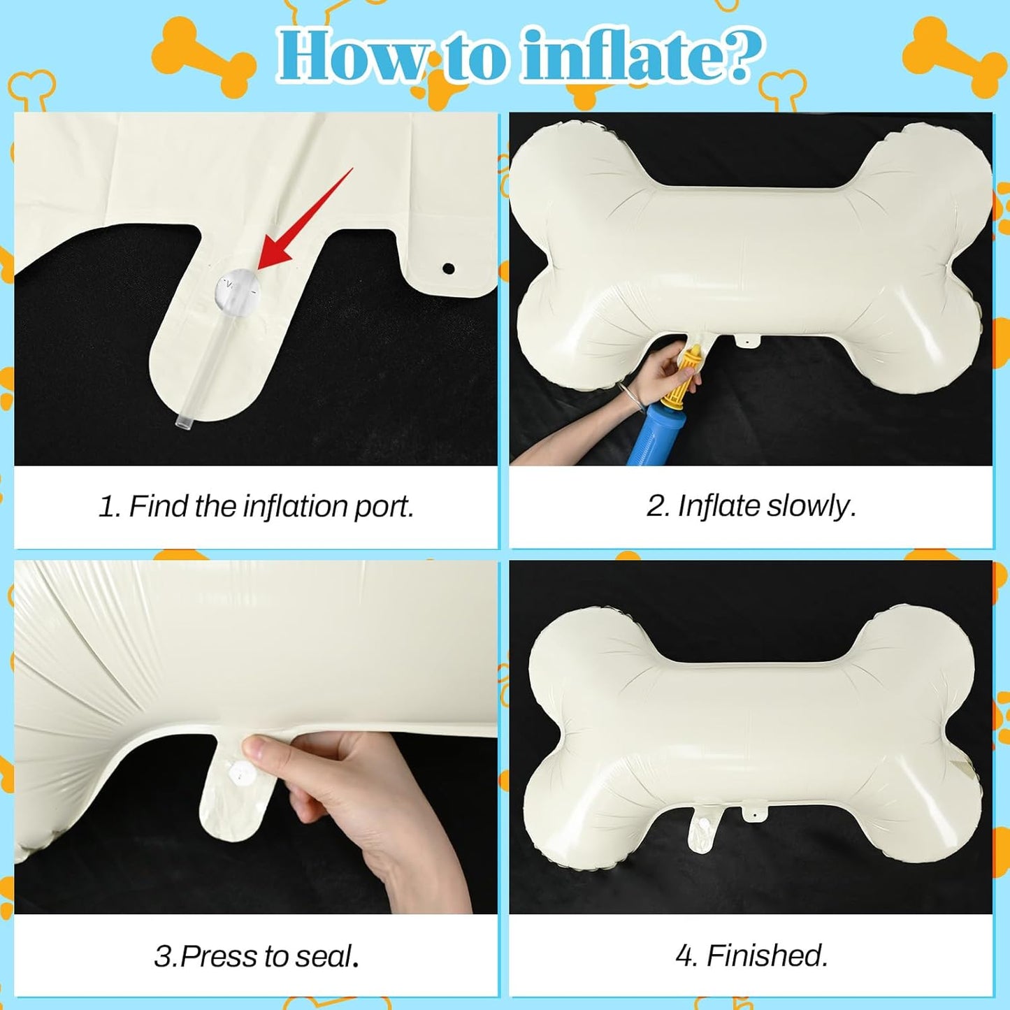 Dog Balloons, Red Yellow Blue Paw Print Balloons with 18 Inch Bone Foil Balloon, Dog Paw Latex Animal Balloon for Boy Kids Birthday Cartoon Theme Puppy Party Decorations Backdrop Supplies