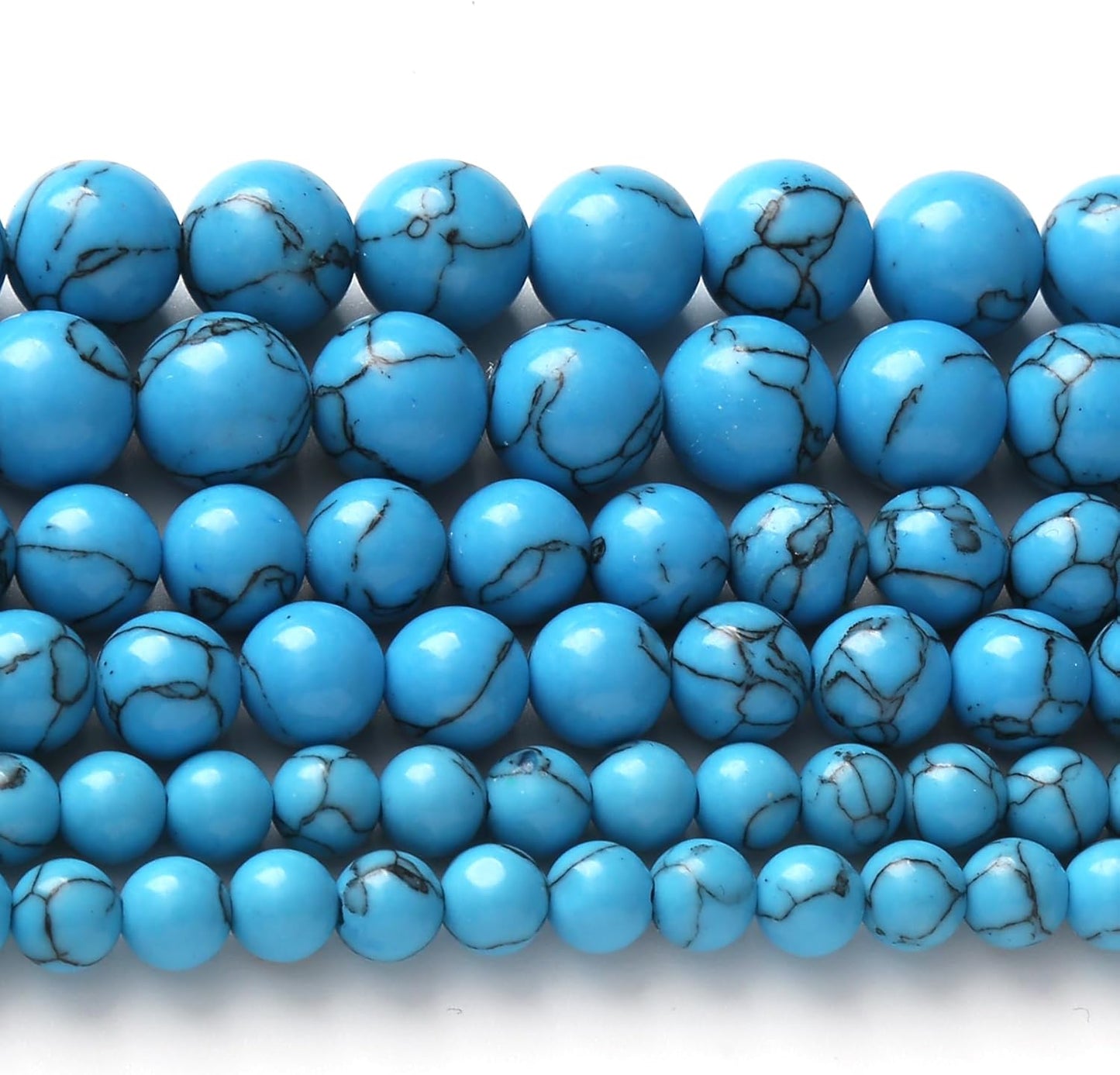 River Stone Blue Turquoise Stone Beads for Jewelry Making DIY Craft Gemstone Beads Kit (8mm, 45pcs) Cosmic Crystal Pebbles for Bracelets, Necklaces, Home Decor
