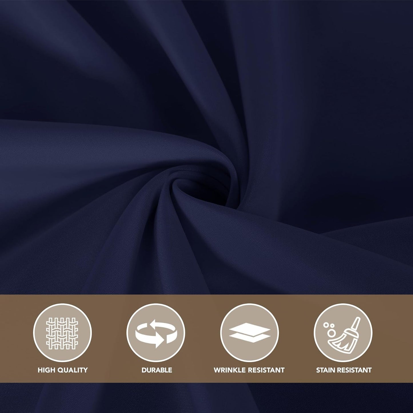 sancua Square Tablecloths 85x85 Inch, 2 Pack - Navy Blue Fabric Table Cloth for Square or Round Tables, Washable Polyester Table Cover for Outdoor Party, Birthday, Buffet, Resturant