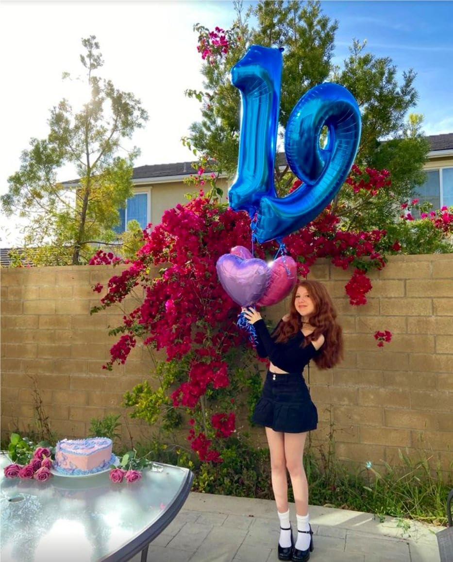 Giant Navy Blue 10 Balloon Number 40 Inch, 10 Number Balloons Birthday Supplies, 10 Year Old Birthday Party Celebration, 10 Balloons Graduations Anniversary Decorations